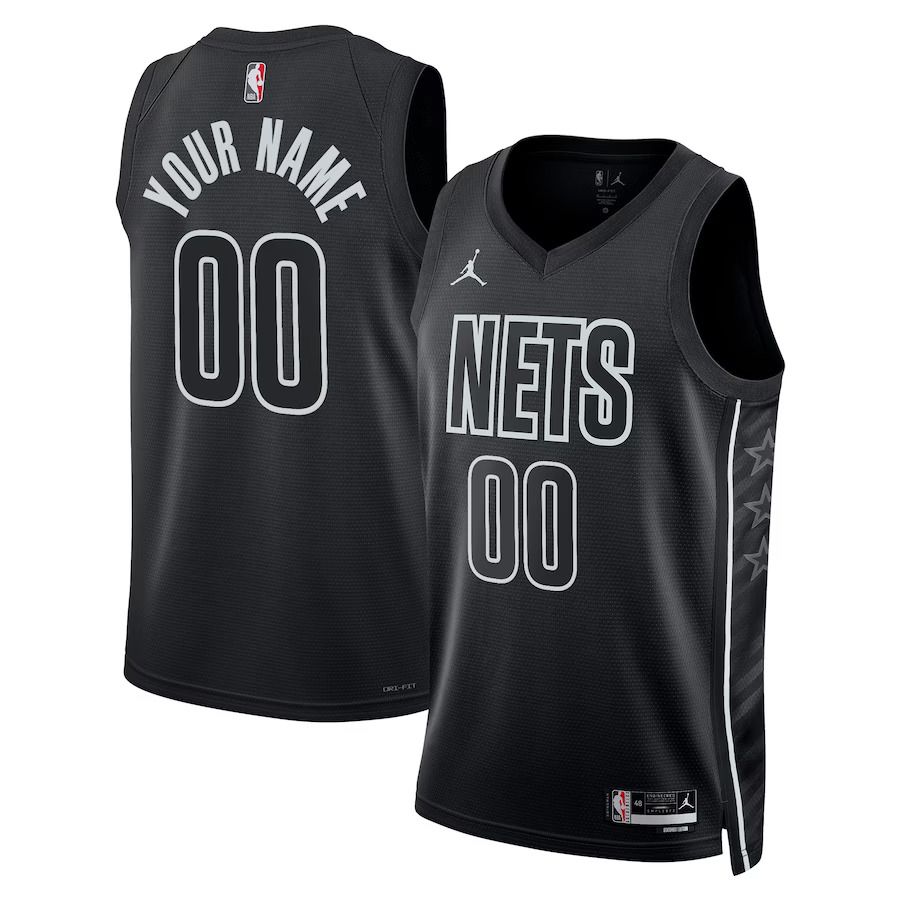Men Brooklyn Nets Jordan Brand Black 2022-23 Swingman Custom NBA Jersey